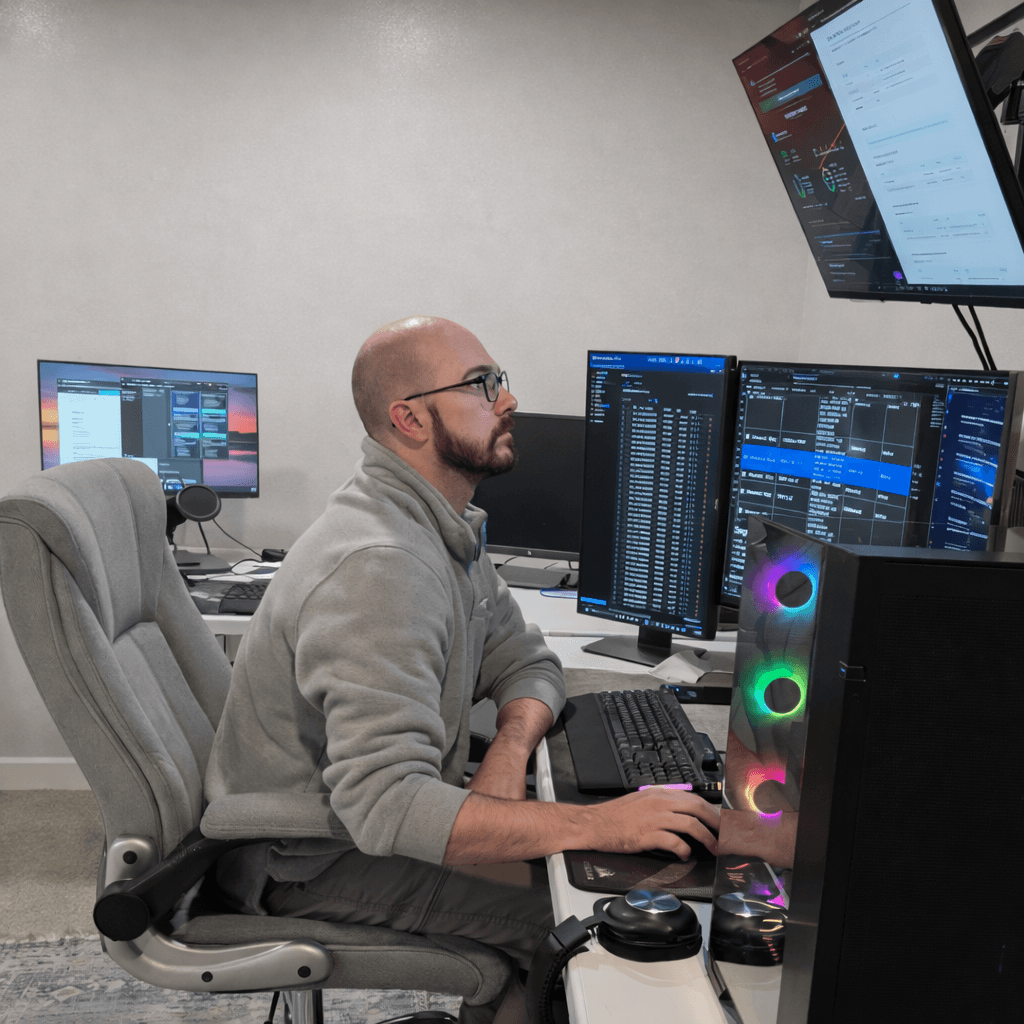 William Derrick Glass at work